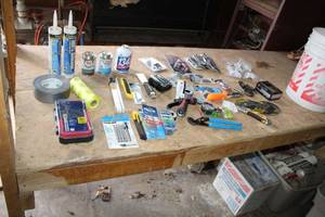 lot 746 image: Gauges, Carpet KnivesBlades, Wrenches, Spray Nozzles, Drill Bits