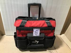 lot 8 image: husky 18 in. rolling tool tote in good condition