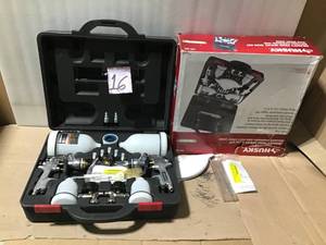 lot 16 image: HVLP and Standard Gravity Feed Spray Gun Kit by Husky in good condition