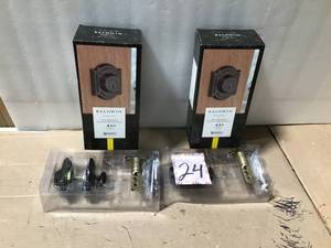 lot 24 image: Prestige Single Cylinder Venetian Bronze Arched Deadbolt Featuring SmartKey Security by Baldwin in good condition