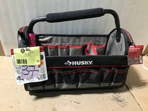 lot 37 image: 20 in. Pro Tool Tote with Removable Tool Wall by Husky in good condition