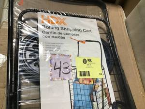 lot 43 image: Home Decorators Collection 19 in. Rolling Shopping Cart in good condition