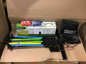 lot 65 image: GOSPORTS IndoorOutdoor Ladder Toss Game Set with 6 Rubber Bolos, Portable Carrying Case and Score Trackers in good condition