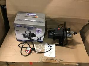 lot 72 image: Superior Pump 96110 1 HP Portable Sprinkler Utility Pump w Garden Hose Adapters in good condition