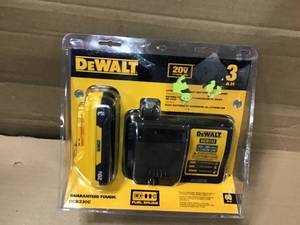 lot 86 image: 20-Volt MAX Lithium-Ion Battery Pack 3.0Ah with Charger by DEWALT in good condition