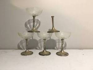 lot 14 image: Goblets with Silverplated Bases