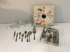 lot 16 image: Stainless Silverware & Serving Tray