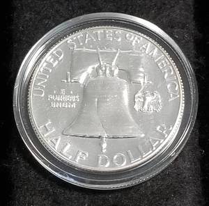 lot 12 image: 1963 PROOF FRANKLIN HALF DOLLAR IN AIRTITE