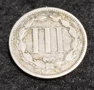 lot 16 image: 1867 US THREE CENT PIECE (NICKEL VARIETY)