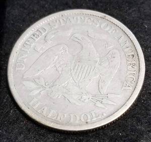 lot 21 image: 1873 US SEATED LIBERTY HALF DOLLAR