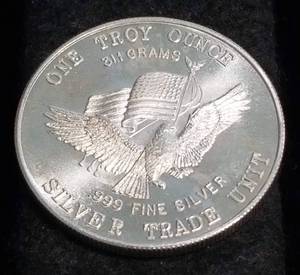 lot 22 image: PRE SILVER EAGLE 1 TROY OZ .999 FINE SILVER STRUCK WITH US ASSAY OFFICE STOCKPILE SILVER FROM SF