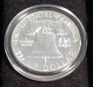 lot 30 image: 1961 PROOF FRANKLIN HALF DOLLAR IN AIRTITE