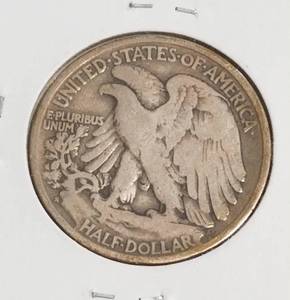 lot 40 image: 1928-S WALKING LIBERTY SILVER HALF DOLLAR