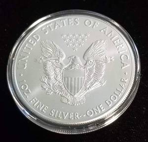 lot 13-A image: 2020 AMERICAN SILVER EAGLE 1 TROY OZ. .999 FINE SILVER IN AIRTITE