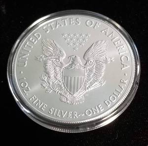 lot 25-A image: 2020 AMERICAN SILVER EAGLE 1 TROY OZ. .999 FINE SILVER IN AIRTITE