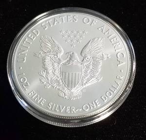 lot 36-A image: 2020 AMERICAN SILVER EAGLE 1 TROY OZ. .999 FINE SILVER IN AIRTITE