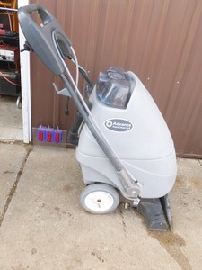 Advance flx floor scrubber. Powers up & sprays. Unable to fully test. As shown.