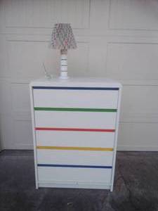 lot 87 image: Kids Rainbow Dresser with Matching Lamp
