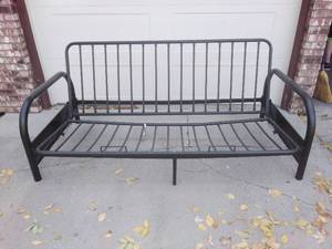 lot 92 image: Black Metal Futon Frame