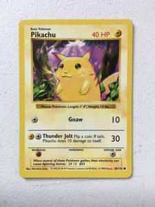 lot 12 image: 1999 Pokmon  Base Set Pikachu 58102 Yellow Cheeks