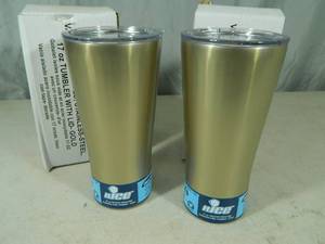 lot 35 image: 2 New nICE 17 oz Stainless Steel Tumblers with Lids