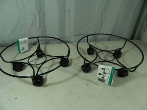 lot 73 image: New Pair of 13 inch Planter Caddies on Wheels