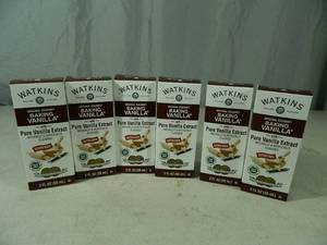 lot 75 image: 6 New Bottles of Watkins Vanilla