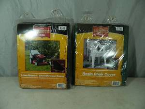 lot 115 image: New Lawnmower Cover and New 4 Stack Chair Cover