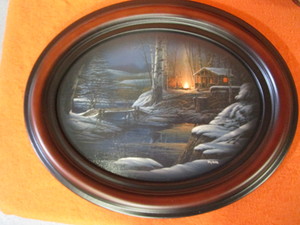 Terry Redlin Plaque, Sailboat, Candle Holders