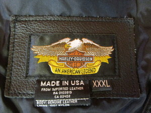 Harley Davidson Mens Leather Vest Sz XXXL