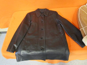 Ladies Leather Jacket Suede Coat, Hat & Gloves (both Sz Large)