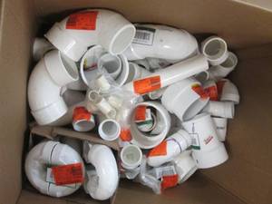 Box of Assorted White PVC Fittings...