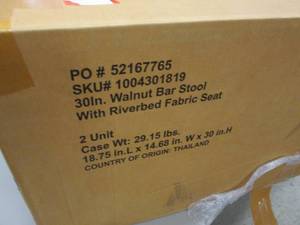 StyleWell Walnut Wood Upholstered B...