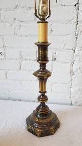 lot 24 image: Brass Table Lamp with Pearl Mica Shade