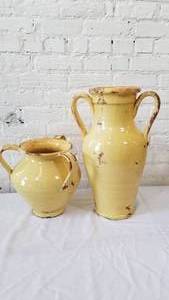 lot 82 image: Fortunata Italian Large Sunshine Yellow Vases