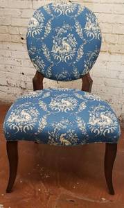lot 10 image: Blue Toile Pearson Dining Chairs, Set of 8
