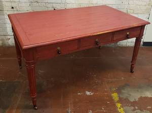 lot 12 image: Fantastic Warm Red Painted Oversized Desk by Black Wolf