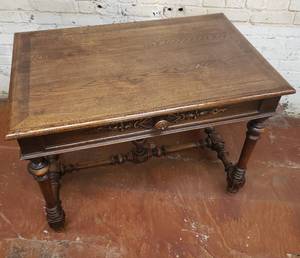 lot 11 image: Gorgeous Antique French Carved Desk, c 1895