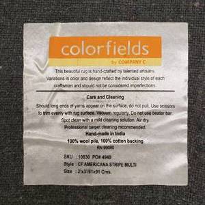 lot 69 image: Company C Colorful Striped Wool Area Rug  2 x 3