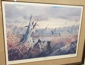lot 107 image: Les Kouba Print OLD PALS  Framed, Signed and Number