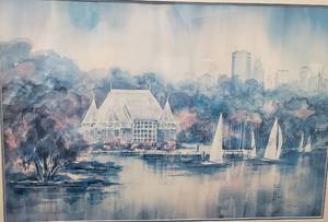 lot 101 image: Lou Roman LAKE HARRIET BAND SHELL Print  Framed, Signed and Numbered