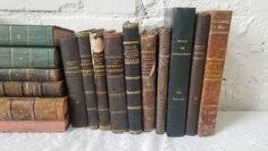 lot 40 image: Collection of European Antique Leather Bound Books, (B)