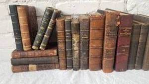 lot 26 image: Collection of European Antique Leather Bound Books, (A)