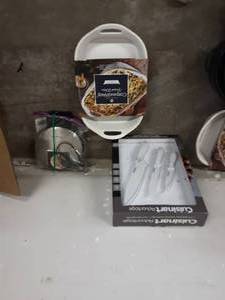 lot 94 image: Cuisanart 7 Pc. Knife Set, Corning Ware,  Bake Dish, Waffle Maker