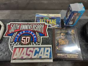 lot 120 image: 4-NASCAR Plaques, 1-Bobble Head