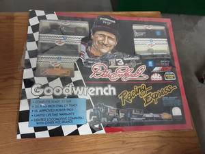 lot 123 image: Dale Earnhard Racing Express Train Set- Never Opened 36x45 Oval Track