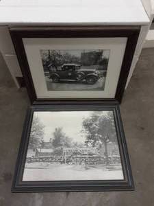 lot 124 image: 2-Vintage Framed Black & White Prints