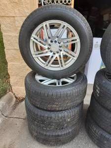 lot 145 image: Set Of 4-Michelen Defender Tires On Drag Specialty Wheels