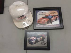lot 171 image: NASCAR Framed Photos & Cap Signed By Dick Trickle