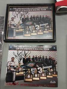 lot 172 image: 2-NASCAR Framed Photos & Cap Signed By Dick Trickle